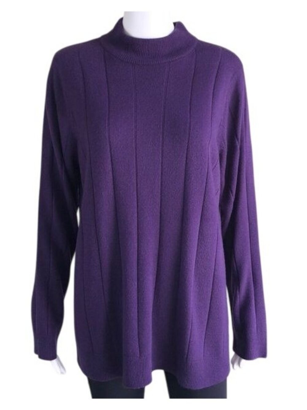 VINTAGE Roman's Mock Neck Sweater in Purple - M